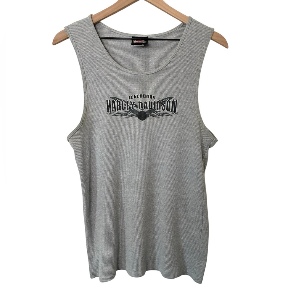 Y2K “Legendary” Harley-Davidson Gray Tank Top Victoria B.C , Canada 2007